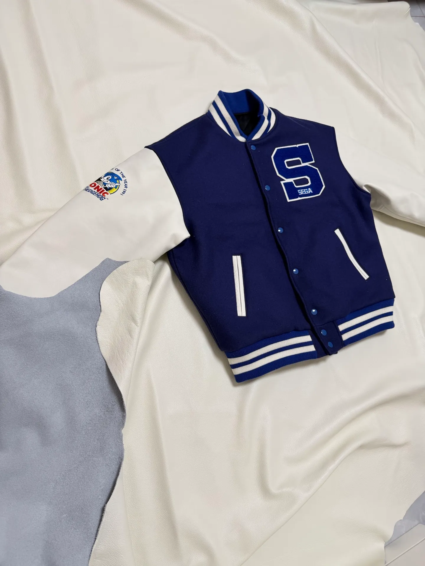 New model preview! SAINT Mxxxxxx x SEGA Sega joint genuine leather wool baseball jacket